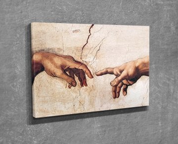 'The Creation of Adam Fresco' Michelangelo Kanvas Tablo