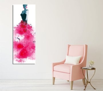 Pembe Etek Kanvas Tablo