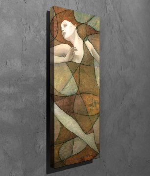 Woman in Brown Kanvas Tablo