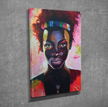 Pop Art African Girl Kanvas Tablo