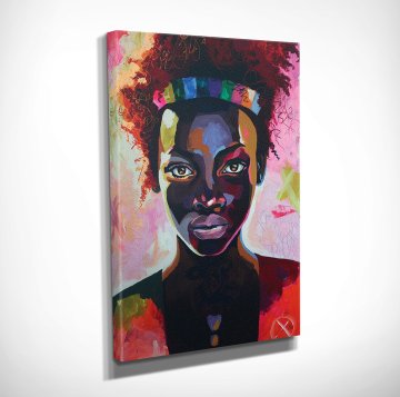 Pop Art African Girl Kanvas Tablo
