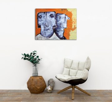 Abstract Faces Kanvas Tablo