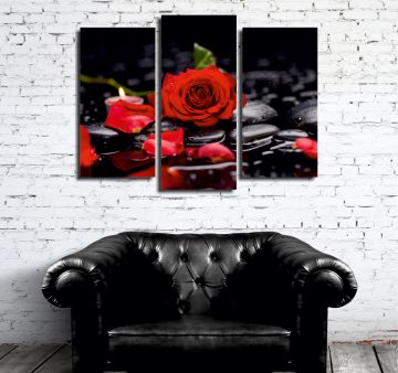 Romantik Kırmızı Gül Kanvas Tablo