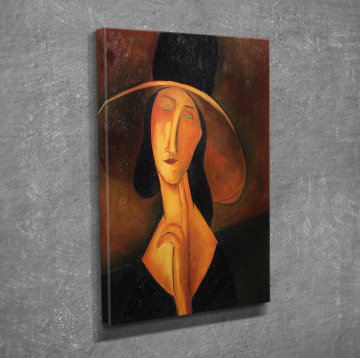 Şapkalı Kadın Kanvas Tablo