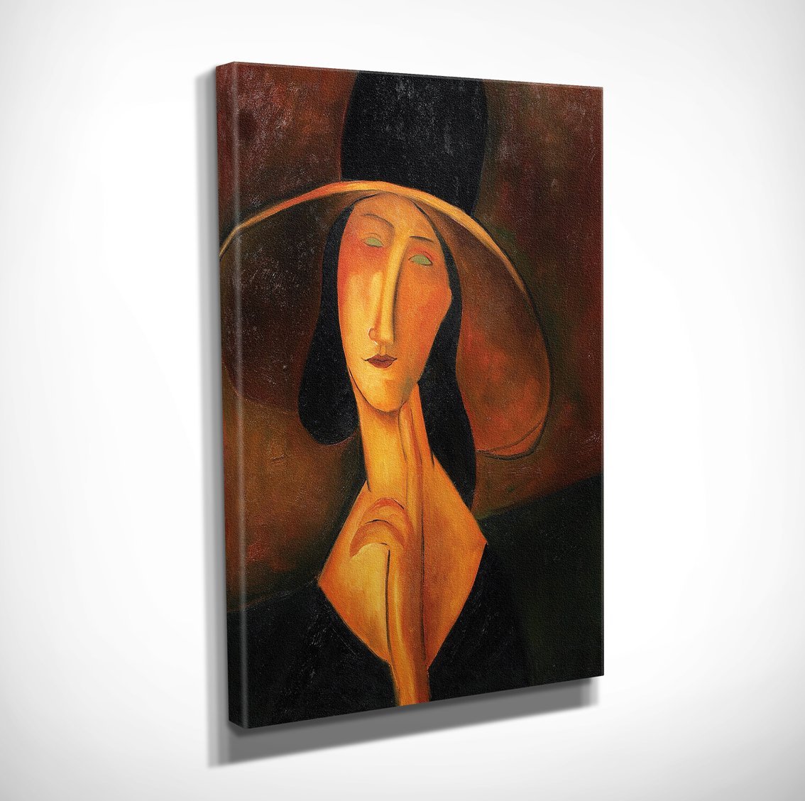 Şapkalı Kadın Kanvas Tablo