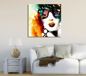 Abstract Girl Kanvas Tablo