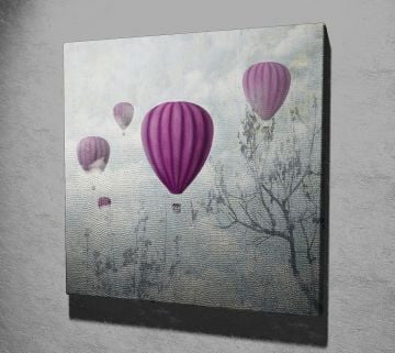 Pembe Balonlar Kanvas Tablo