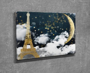 EIFFEL VE AY KOLAJ KANVAS TABLO