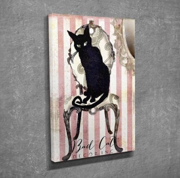 KARA KEDİ KANVAS TABLO