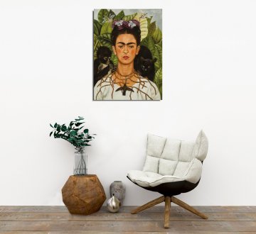 'Self-Portrait' Frida Kahlo Kanvas Tablo