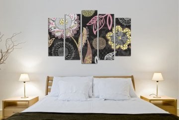 ÇİÇEK DESENLİ KANVAS TABLO