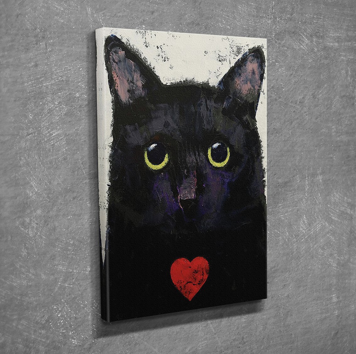 Siyah Sevimli Kedi Kanvas Tablo