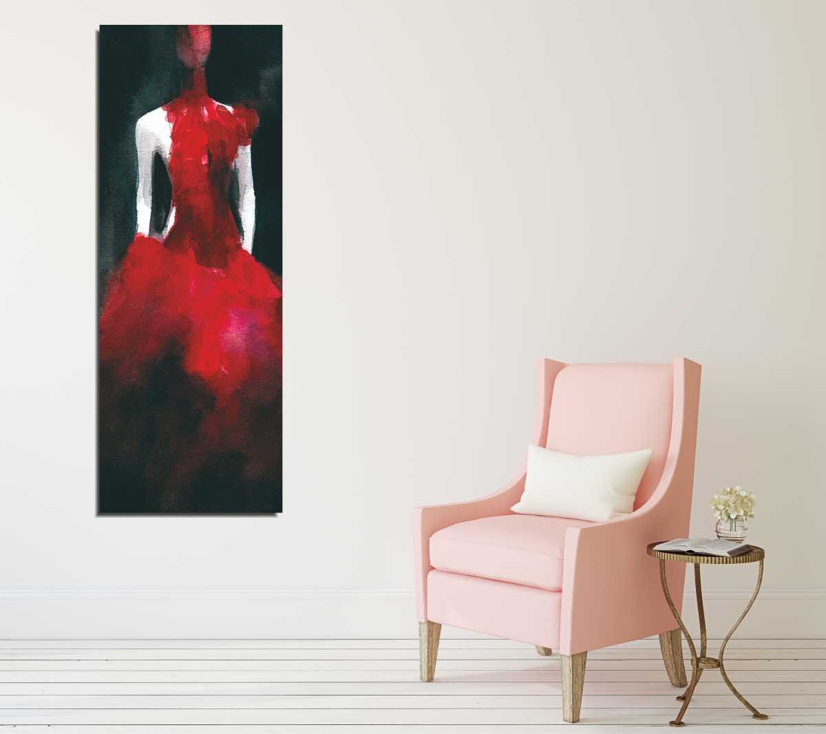 Kırmızı Etek Kanvas Tablo