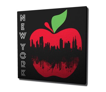 New York ve Elma Kanvas Tablo