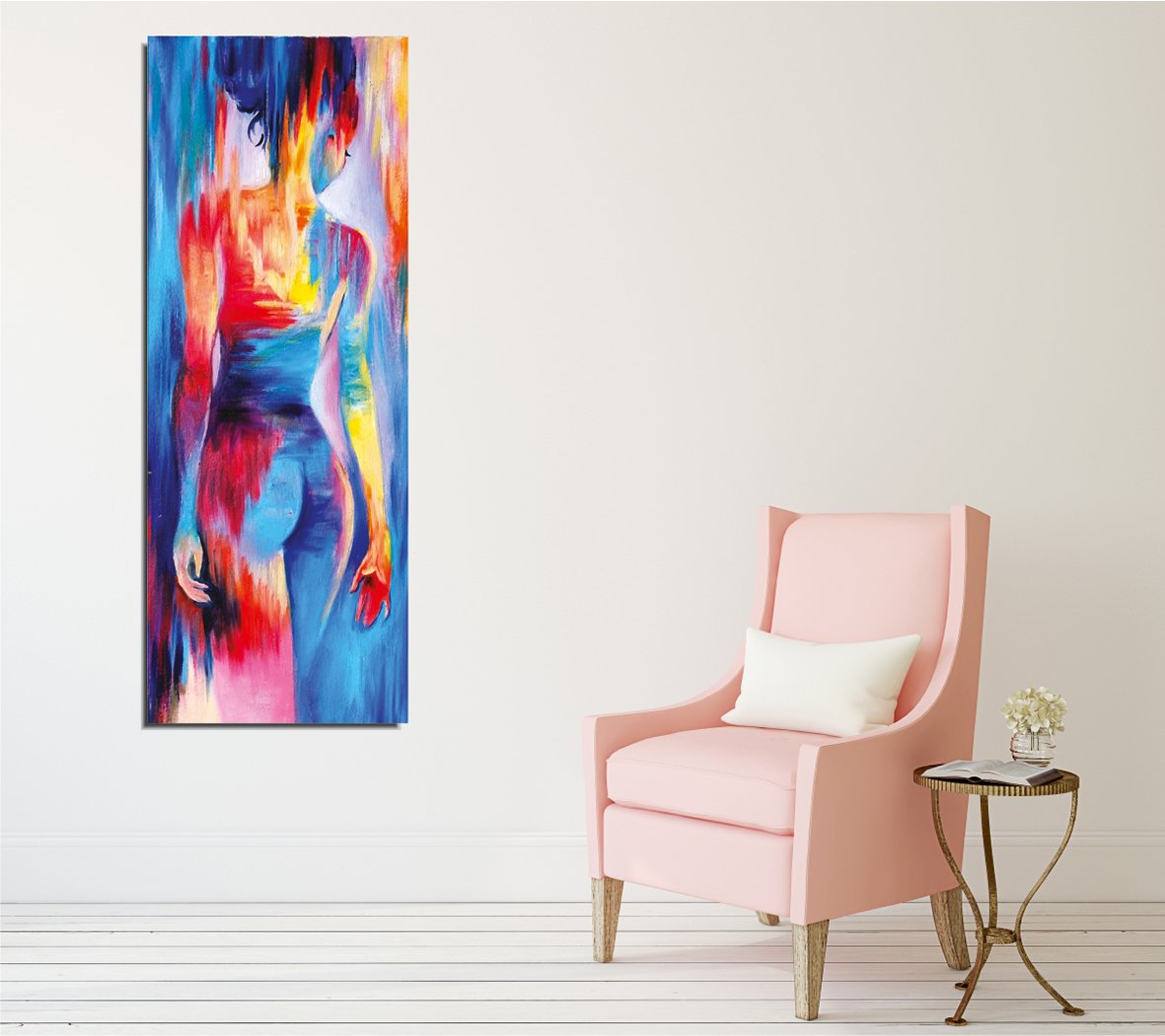 Renkli Kadın Portresi Kanvas Tablo